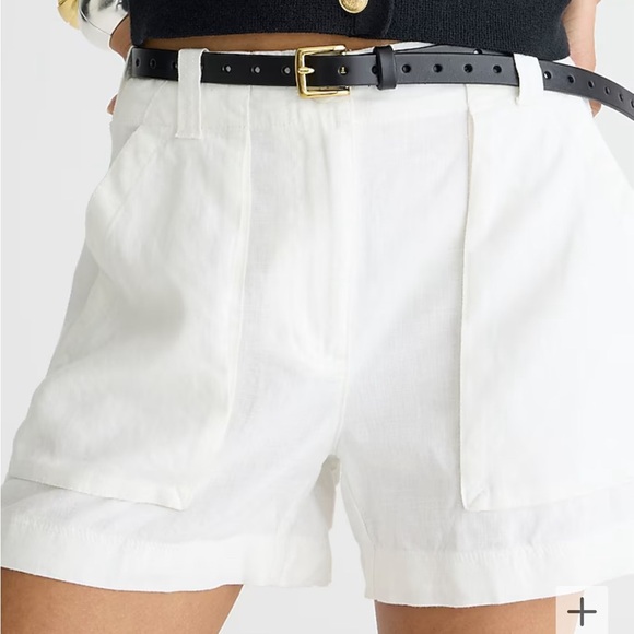 J. Crew Seaside cargo short in linen-TENCEL™ lyocell blend in white size 6 NWT - Picture 2 of 9